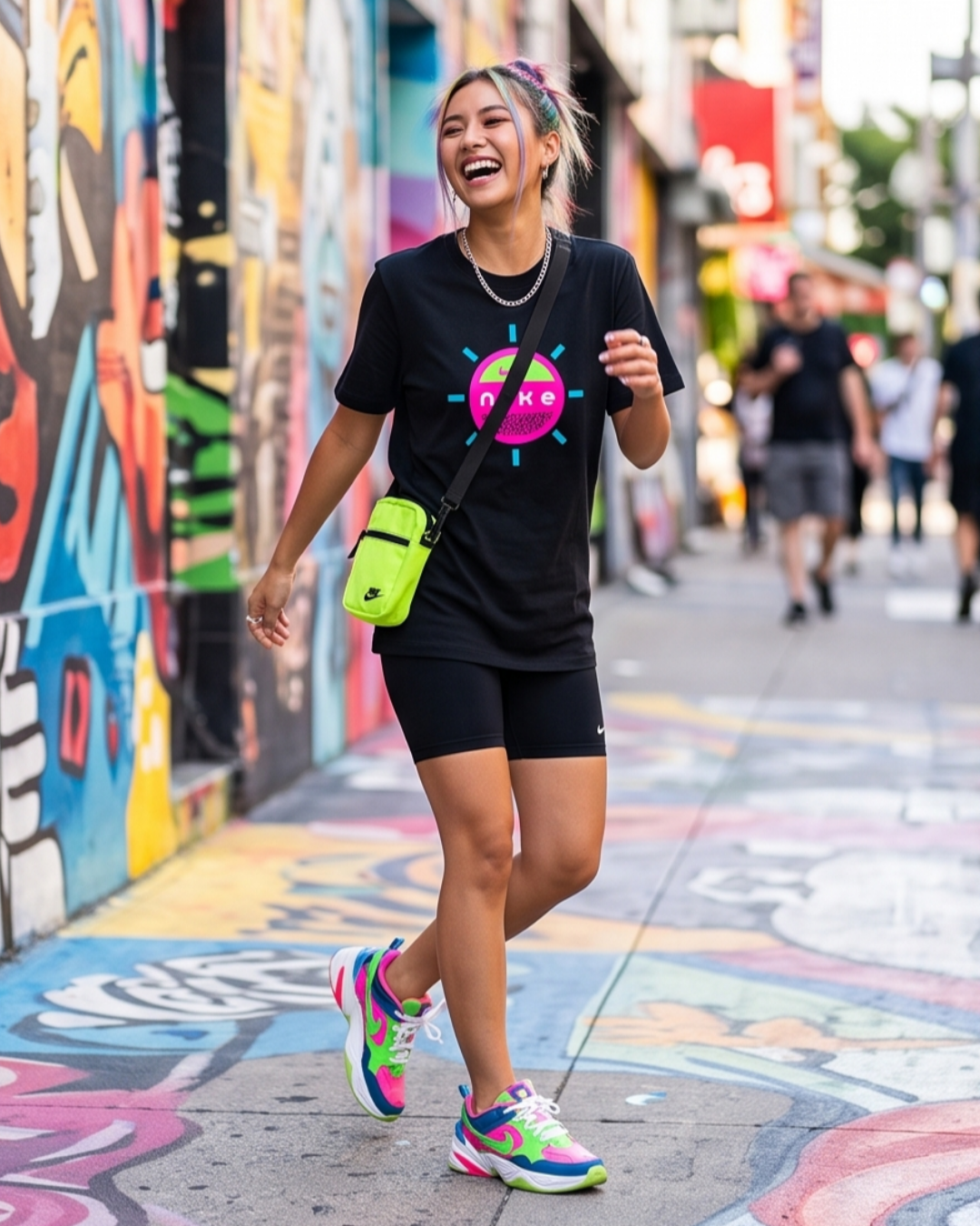 Nike Black Neon Circle Graphic Tee