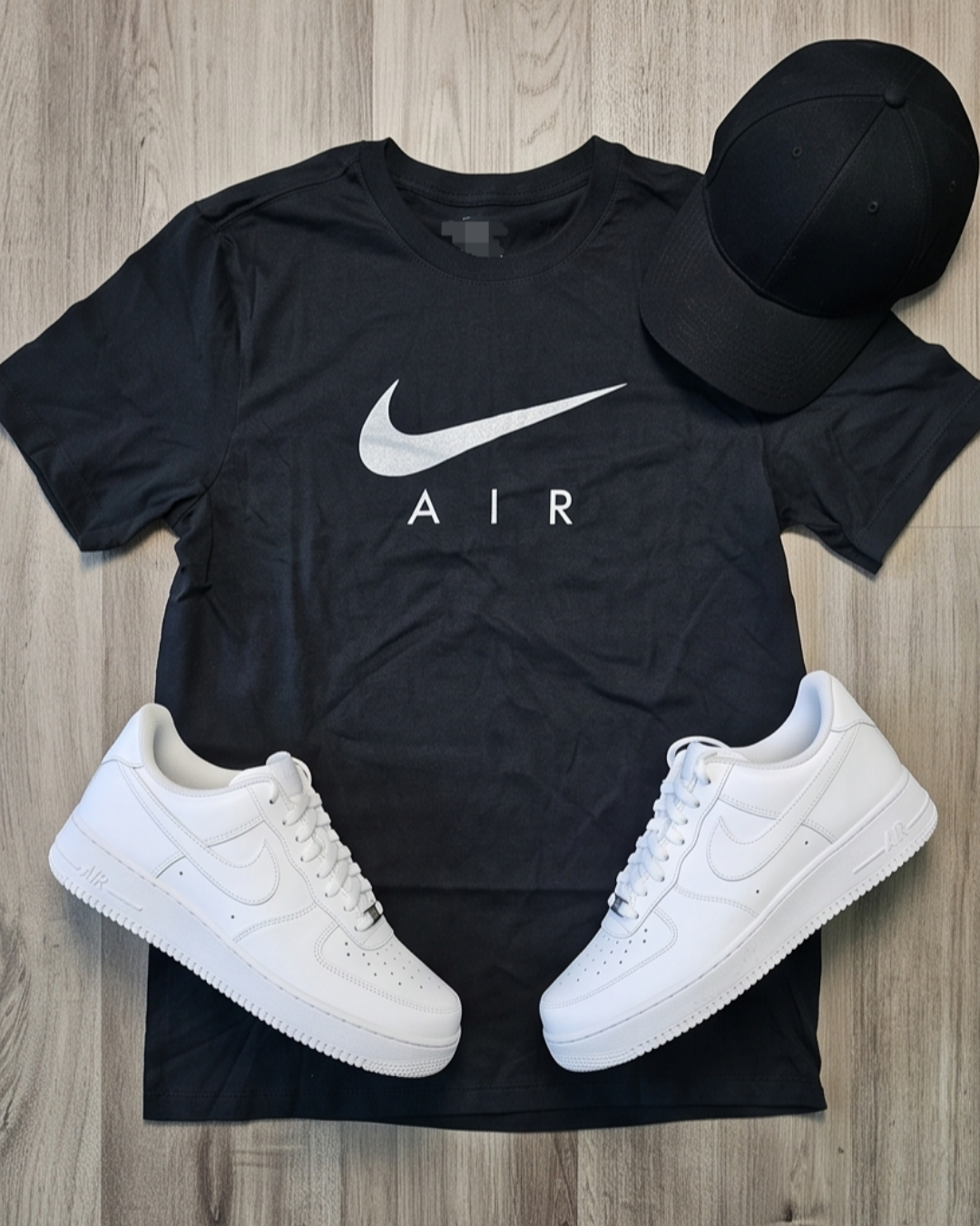 Nike Black Tee with Silver Air Swoosh