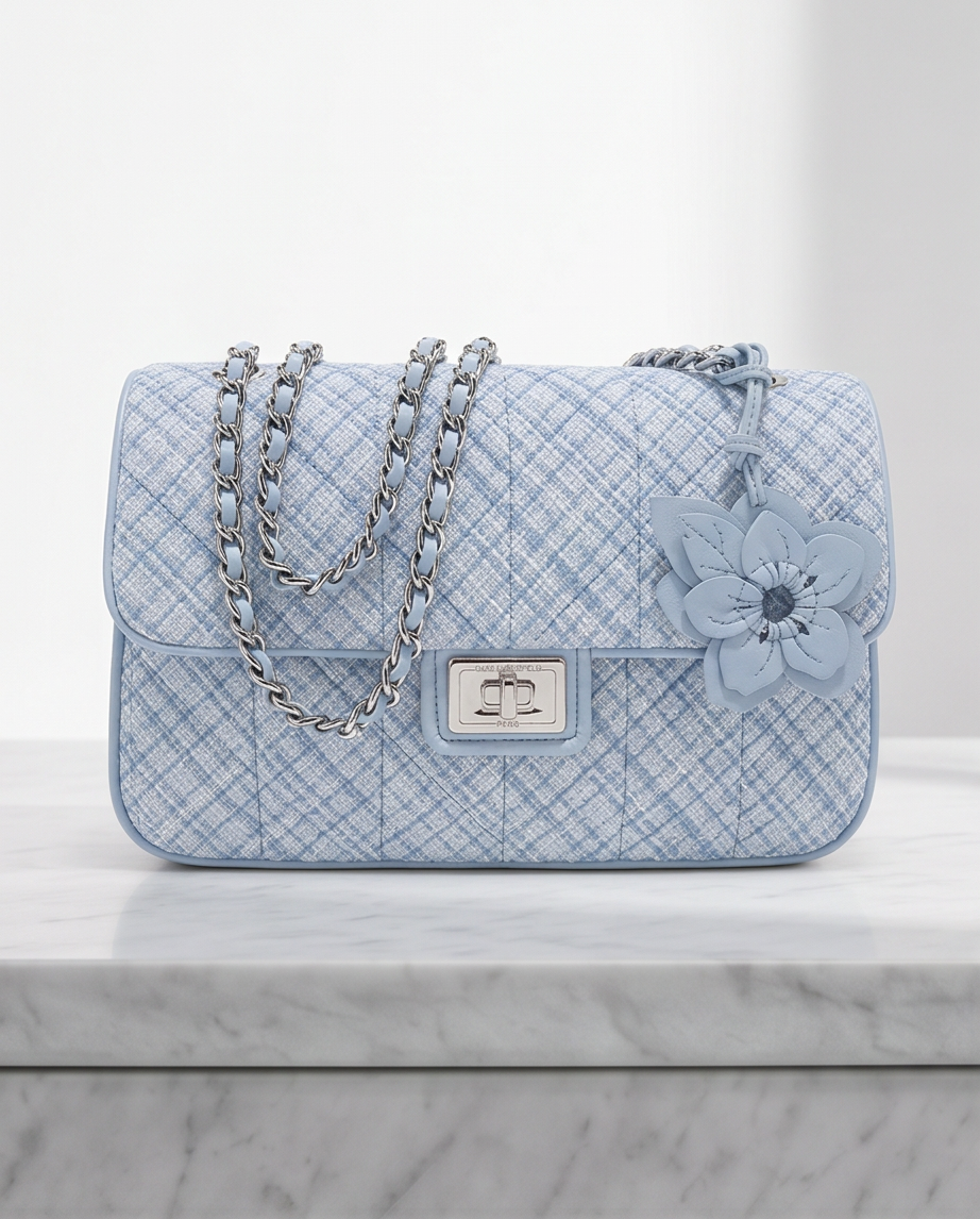 Karl Lagerfrld Paris Quilted Tweed Shoulder Bag