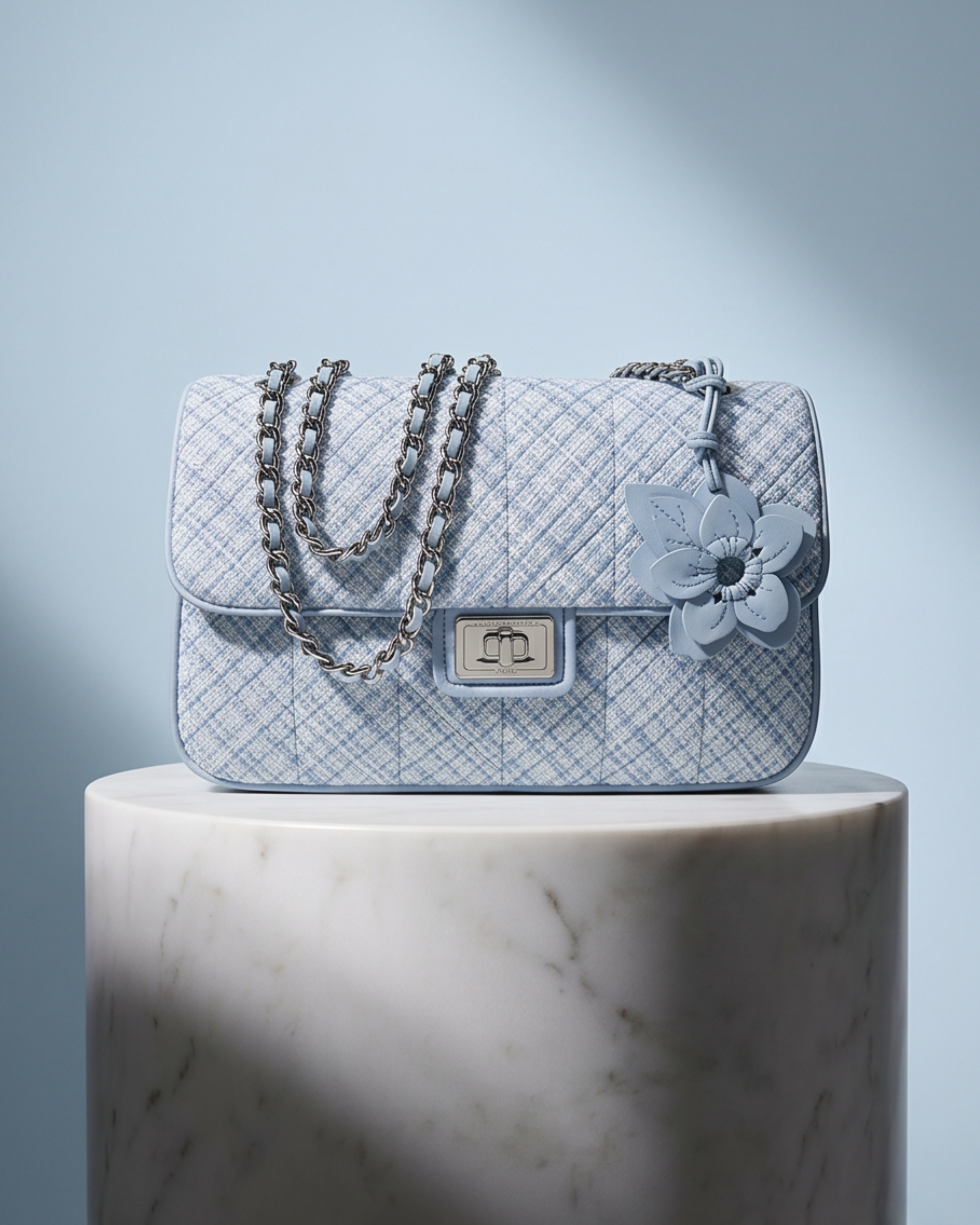 Agyness Quilted Tweed Shoulder Bag by Karl Lagerfeld Paris
