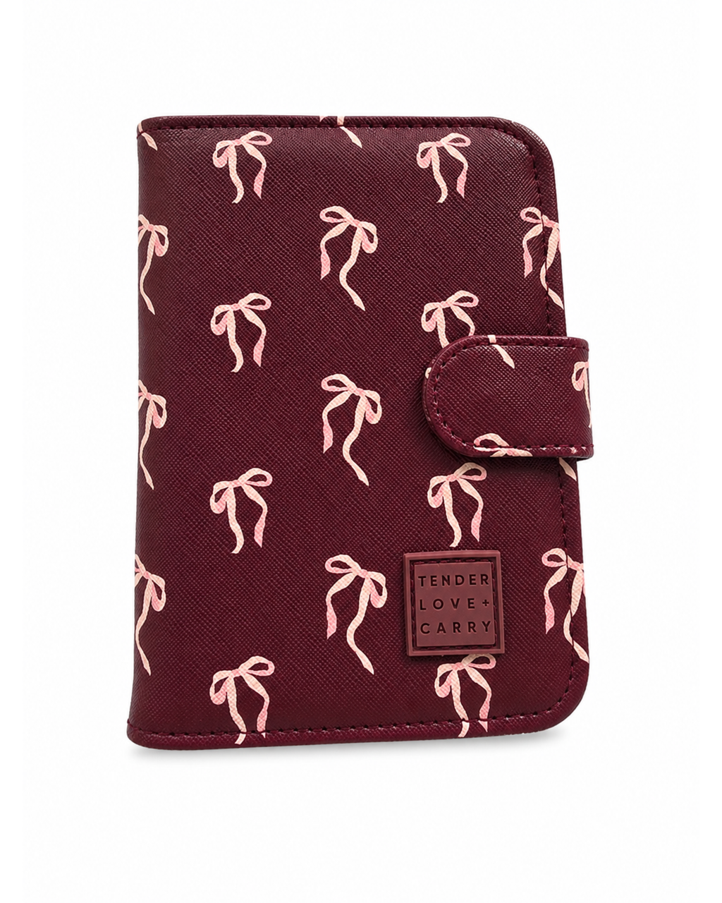 Burgundy Ribbon Passport Holder Set (2-Piece)