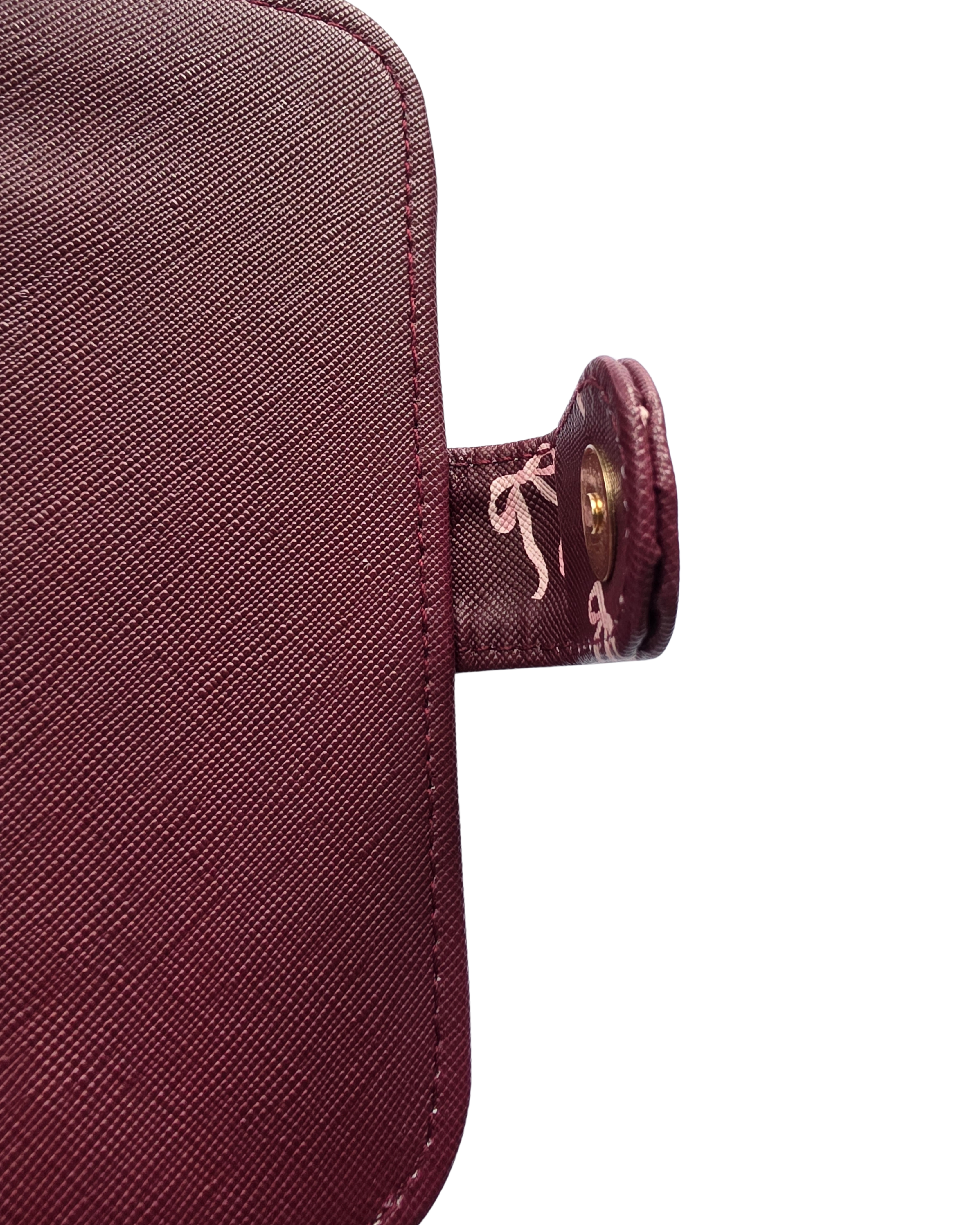 Burgundy Ribbon Passport Holder Set (2-Piece)