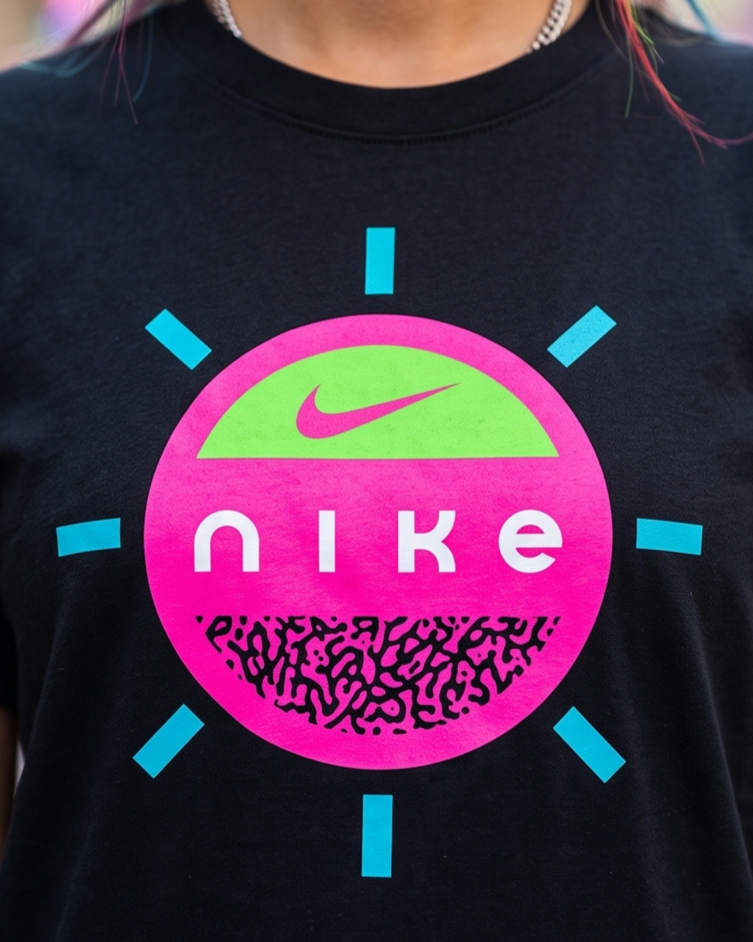 Nike Black Neon Circle Graphic Tee