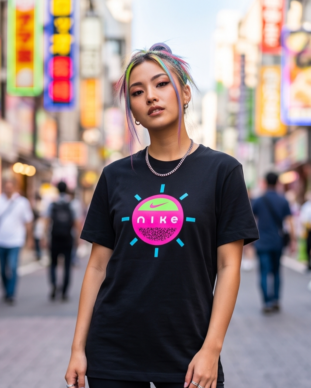 Nike Black Neon Circle Graphic Tee