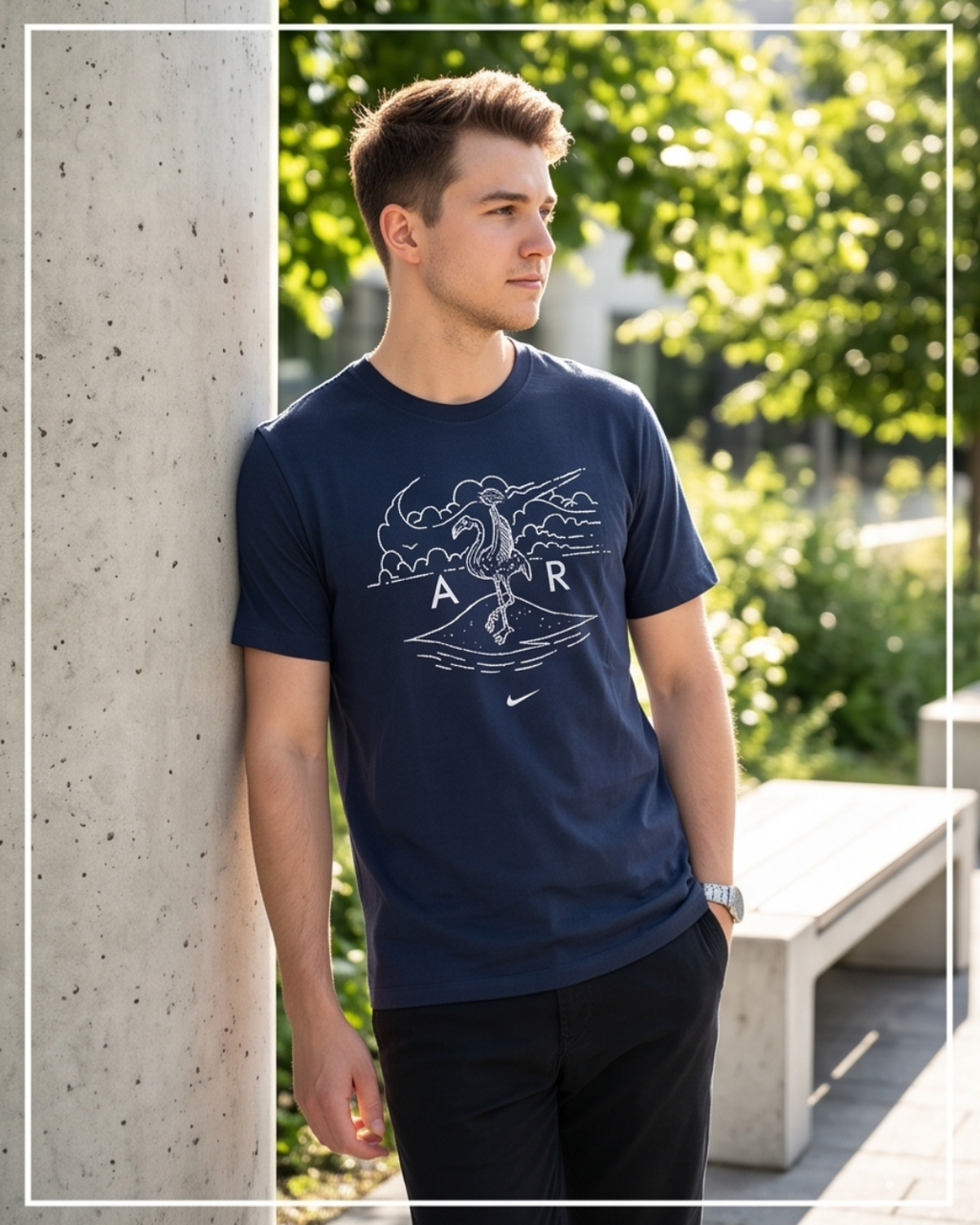 Nike Navy Flamingo Air Graphic Tee